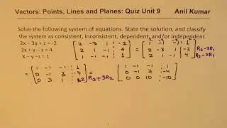 VECTORS Intersection of Planes are Consistent Inconsistent Dependent or Independent MCV4U