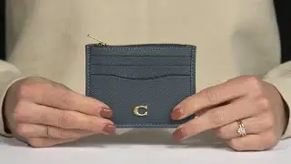 COACH Cross Grain Leather Zip Card Case SKU: 9887021