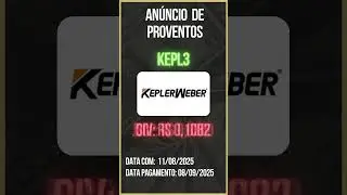 An&uacute;ncio de Proventos - KEPL3 - KEPLER WEBER