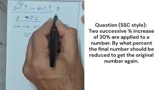 20% + 20% Increase ke Baad Kitna % Kam Karein? | Successive Percentage Problems | SSC, Bank, RRB