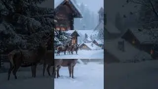 A calm 1-minute preview from our 8-hour Winter Night Village ambience ❄️