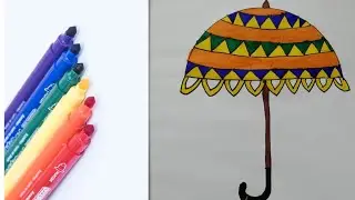 How to draw an umbrella easily with Colouring/ Xylo art and craft
