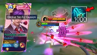 GUSION AUTO DELETE ENEMY IN 0.1 SECOND😱 SURPRISE COMBO WITH ONE SHOT BUILD🔥