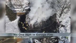 Garage fire in Buffalo County leads to total loss, no injuries reported