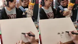 See the happy family reaction when looking at the child's family picture 😅😅.