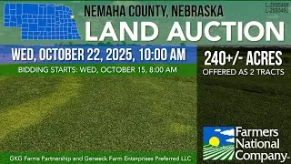 Simulcast Auction | 240 +/- Acres, Nemaha County, Nebraska