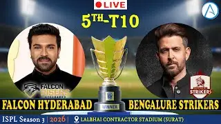 🔴 Falcon Risers Hyderabad 🆚 Bengaluru Strikers | 5th T10 Match | ISPL Season 3 2026 | LIVE Score