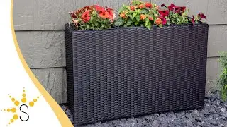 Sunnydaze 3-Section Tall Wicker Planter Box - NHU-8951