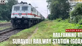 [SRVX-01]Railfanning At Suravali Station |SF Express | Konkan Railway Magic At SRVX|Indian Railways 