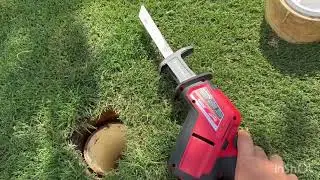 Lowering a drain clean out in my front yard. Easy mowing from now on!