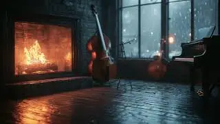Quiet Night Jazz 🌙 | Fireplace and Smooth Jazz for Relaxation