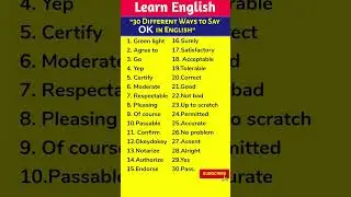 Different ways to say OK in English | Spoken English #learnenglish #spokenenglish