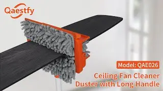 Qaestfy Ceiling Fan Cleaner Duster with 62.5&lsquo;&rsquo; Long Handle for Dusting Fan Blade Wall Floor QAE026