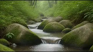 Relaxing Forest Rain Loop - Gentle Rainfall, Stream Sounds & Calm Ambience