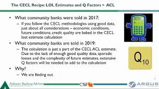 Webinar:  First CECL Lessons Learned for Community Banks