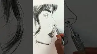 Realistic Pencil Portrait ✏️ | Face Shading Drawing in Profile#art #drawing #painting #facedrawing