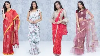 How To Drape A Saree | Bandhani Saree, Silk Saree, Floral Saree, Ruffle Saree | Glamrs Saree Hacks
