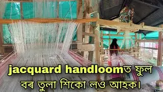 Jacquard handloomত ফুল বৰ তুলা শিকো আহক | @sumpiweavingandvlogs1033