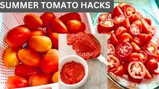Tomato puree full recipe |Summer tomato hacks |Daytime vlog | Tomato storage tips
