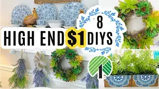 $1🌿((8 NEW!!)) DIYS  DOLLAR TREE HIGH END SPRING/ SUMMER WREATH🌿Romantic Home DIY