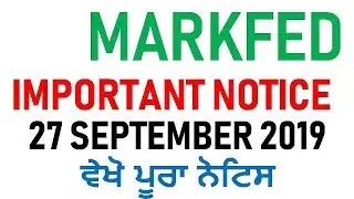 MARKFED IMPORTANT NOTICE (27 SEPTEMBER 2019)