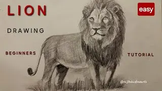 Lion Drawing Easy Step by Step | Shading Drawing 