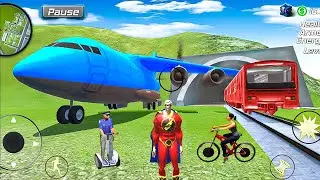 Amazing Iron Hero NY Gangster City - Huge Airplane and Motorbike in Open World - Android Gameplay