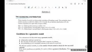 AS MATHEMATICS  SIR ZEESHAN 12 APRIL 2021 Geometric Distribution