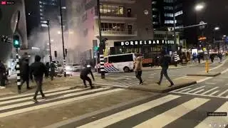 NETHERLANDS - Police Flee In Rotterdam As Protests Over Mandates Reach Boiling Point