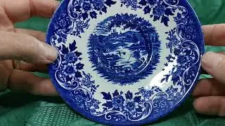 Broadhurst Ironstone Blue and White China English Scene Saucer