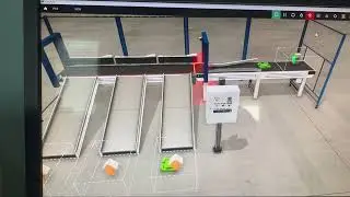 Material Color Sorting and Counting, Factory IO Conveyor, Allen Bradley Micro800 PLC, PanelView 800.