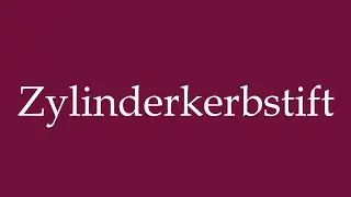How to Pronounce ''Zylinderkerbstift'' (Cylindrical notch pin) Correctly in German