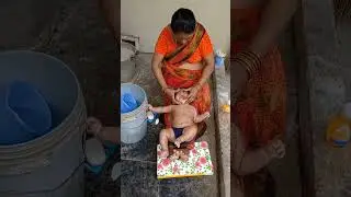 part 3 baby bath # traditional nosemassage #/short # viral video @sunithakidschannel