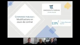Webconférence UPV : Modification des contrats de la commande publique