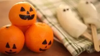 How to Make Frozen Ghost Bananas & Citrus Jack-O-Lanterns || KIN PARENTS