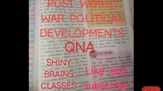 POST WORLD WAR POLITICAL DEVLOPMENTS ||  POLITICLE SCIENCE || CLASS 9th ||