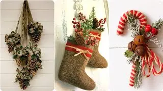 🎄Эстетические новогодние и рождественские украшения с минимальными затратами ✨ | Простые поделки ...