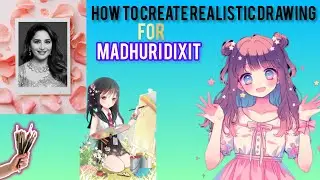 👩🏻&zwj;🎨🦋How To Create Realistic Drawing For Madhuri Dixit💯