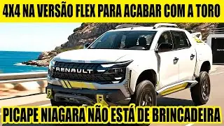 NOVA PICAPE RENAULT NIAGARA TER&Aacute; TRA&Ccedil;&Atilde;O 4X4 NA VERS&Atilde;O FLEX 1.3 TURBO