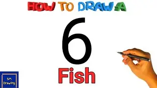 how to draw a fish from number 6