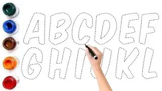 How To Learn Draw and Paint Alphabet ABCDEFGHIJKLMNOPQRSTUVWXYZ For Kids / Easy Drawing Tutorial
