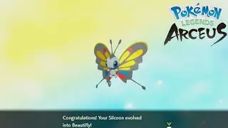 Pok&eacute;mon Legends Arceus - Searching Area Deertrack Height & Silcoon Evolve into Beautifly!