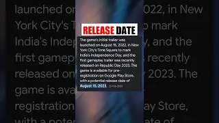 Biggest *NEWS* INDUS Game Release Date Reveal 🤩 #shortvideo #gamingshorts
