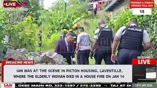 Elderly woman dies in Laventille house fire— fire, police and other responders on the scene