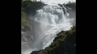 Norwegen Fl&aring;mbahn Wasserfall Kjosfossen