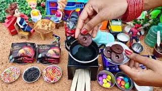 Miniature Dark Fantasy Chocolate donuts | Dark Fantasy Biscuits Recipe | DairyMilk Chocolate Recipe