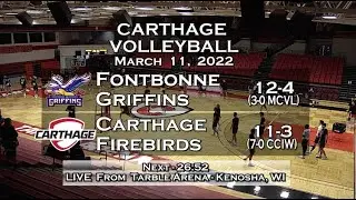 Carthage Men's Volleyball vs. Fontbonne 2022_3_11