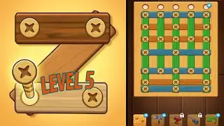 🏅 SCREW PUZZLE: Wood Nut & Bolt 🤪 Level 5 🧩 Gameplay Walkthrough