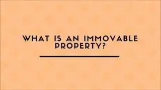 What Is An Immovable Property?
