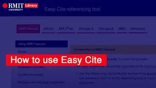 How to use the Easy Cite referencing tool - 2022